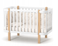 Veres Monaco wooden bed, white and beech