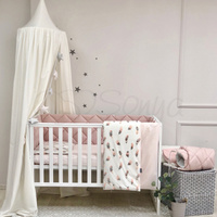 Komplet pościeli dla niemowląt Baby Mix, Feather, pink, 6 EL