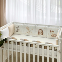 MSonya Art Design Friends Beige Baby Bedding Set – Bumper | Fitted Sheet | Braided Bumper
