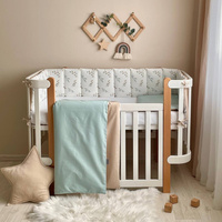 Bettwäscheset für ein Neugeborenes Baby Dream, Mint kittens branches